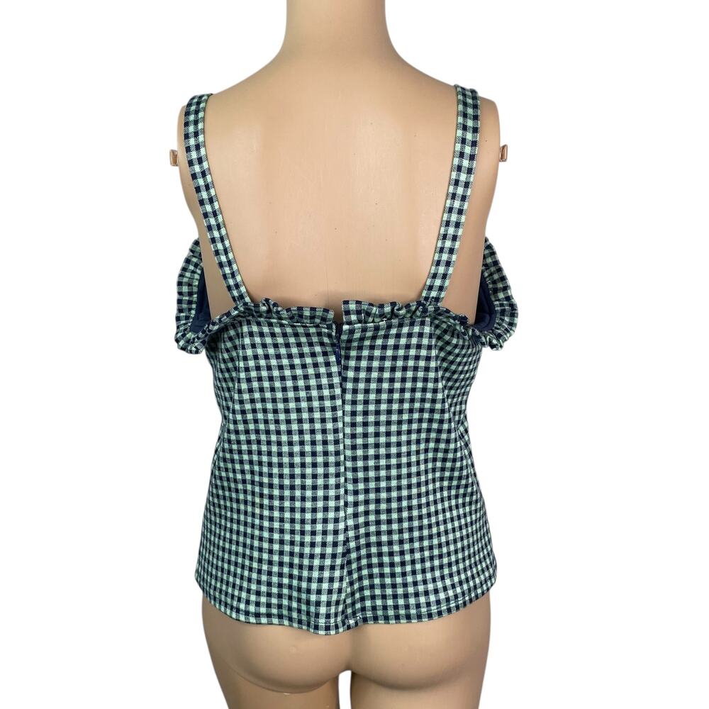 Eva Franco Green and Navy Gingham Tank Top - Picture 9 of 10